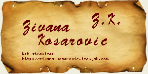 Živana Košarović vizit kartica